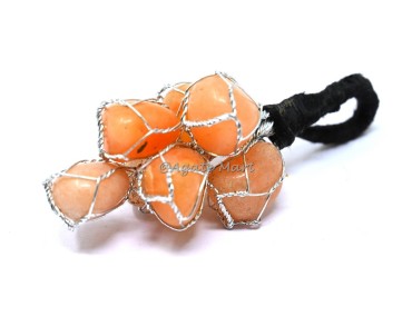 Peach Aventurine Tumbled Stone Hanging For Door And Home